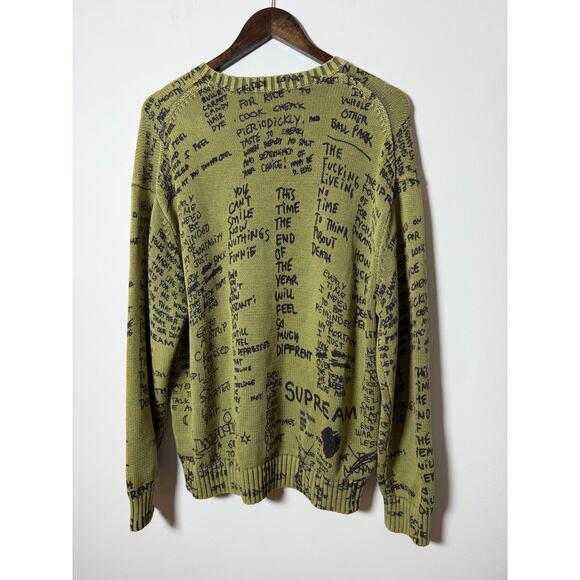 Supreme Gonz Poems Sweater 'Olive' SS23 - Picture 4 of 5